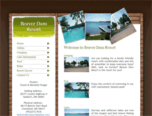 Tablet Screenshot of beaverdamresort.com